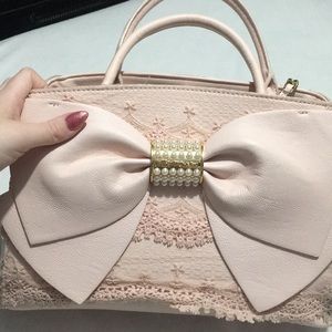 Betsey Johnson Pearl of a Girl Lace Bow Satchel